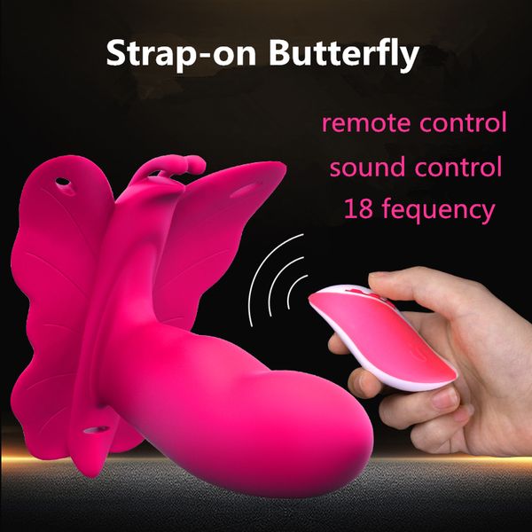 Itens de beleza Smart Wireless Control Vibrador Panty sexy brinquedo 18 Frequency Sound Strap-On Clitoris Got Spot Vagina Massager ovo vibratório
