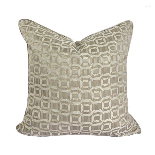 Almofada de verão Spring Spring Geometric Beige Padrões de moda Padrões de moda Cadeira de designer capa Decorativa Presente Decorativa 45x45cm