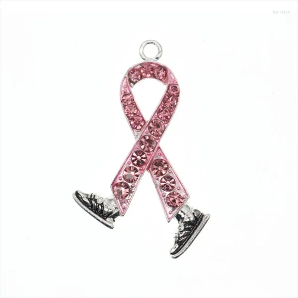 Anhänger Halsketten Brustkrebs-Bewusstseinsband Emaille Walk Fundraiser Charms für Frauen