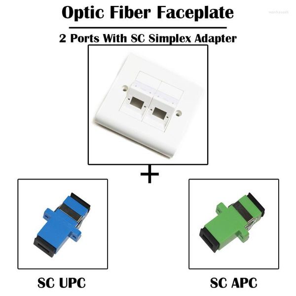 Equipamento de fibra óptica 20 peças 2 portas sc simples placa facial com adaptador upc/apc