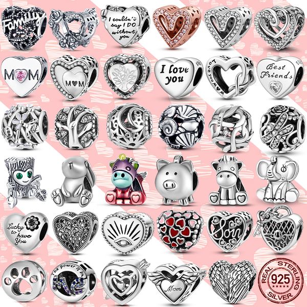 925 Silver Sie Fit Charms Pandora Charm Shape de pulseira para mulheres Presentes de joias baixos charmes de preço ciondoli diy miçangas finas jóias