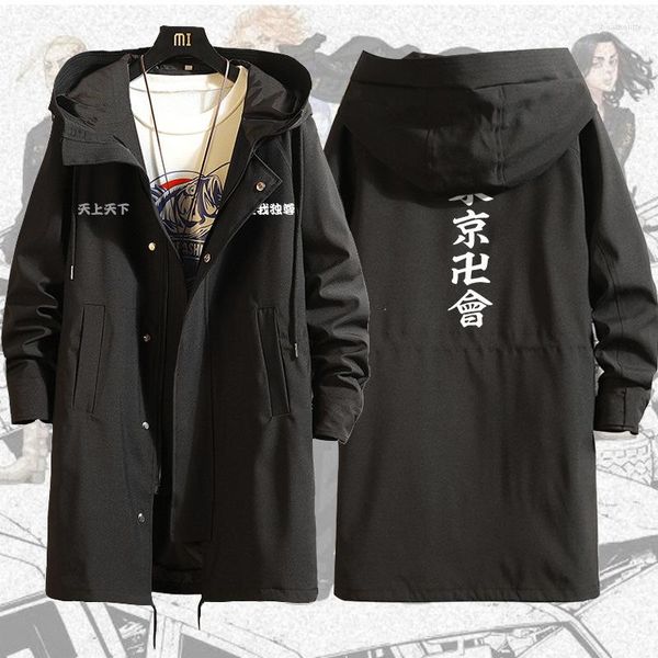 Herren Trenchcoats Japanische Anime Tokyo Revengers Kapuzenjacken Cosplay Kostüme Damen Herren Lange Hoodies Mantel Sweatshirts Jacke Top