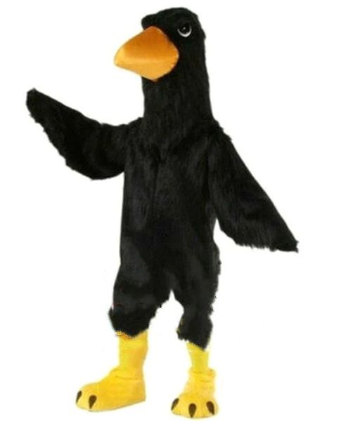 Black Bird Eagle Fursuit Furry Mascot Costume de desenho animado Roupa de roupas Publicidade