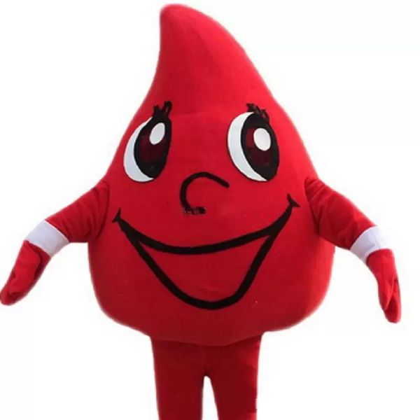 Mascote figurinos de fábrica venda de sangue quente gotas