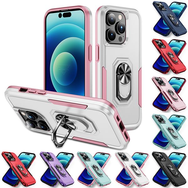 Capas de telefone celular de PC rígido à prova de choque com 360 rotação suporte magnético para Iphone15 14 Pro Max Samsung S23Ultra S22 S22plus S22Ultra S21