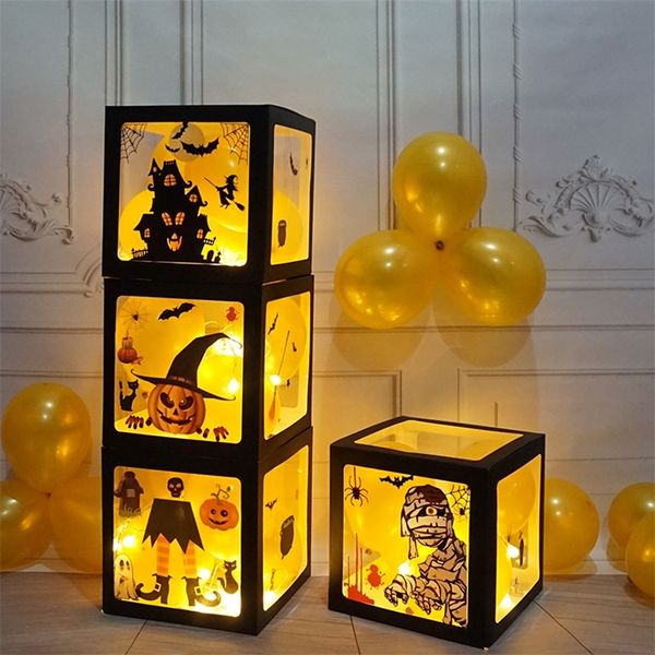 Altre forniture per feste di eventi Halloween Decoration Balloon Boxs Adesions Horror Jackolantern Witch Castle Stampa Balloon Boxes Happy Halloween Party Balloons 220829