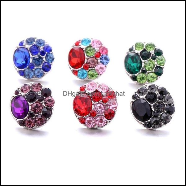 Gabinetes ganchos fascinantes Colorf Rhinestone Gadget Finenter 18mm Snap Button Charms para Snaps Jewelhings Sobes Su DhSeller2010 Dholu