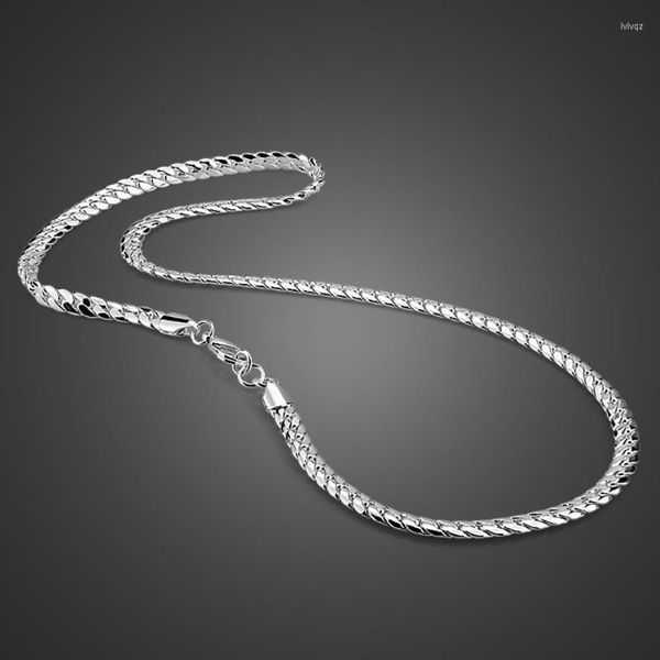 Cadeiras 100% sólidas 925 Silverling Silver Twisted Chain Singapore 22 polegadas 6mm para homens homens por atacado Jóias de colar de longa