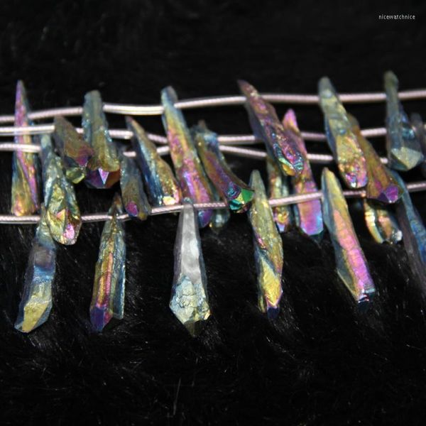 Kolye Kolyeleri Elektrokaplama Mistik Titanyum Ab Quartz Kristalleri Kaya Boncuklar Noktası Tercih Edilen Mutlu Noeller Mevcut Seçimi