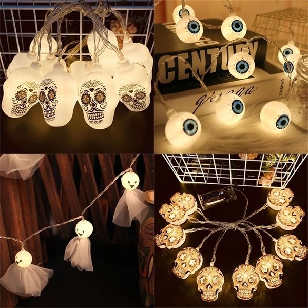 Altre forniture per feste per eventi Creative Halloween LED String Lights Portable Pumpkin Ghost Scheletri Luci per Home Bar Forniture per decorazioni per feste di Halloween 220829