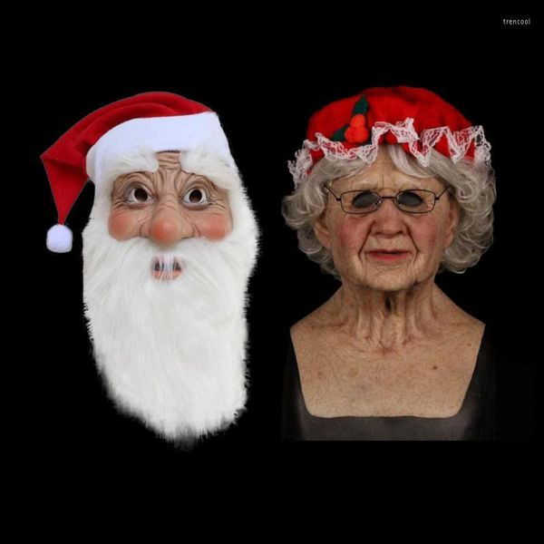 Parti Maskeleri Reneecho Bayan Noel Baba Maskesi Noel Noel Lateks Kapaklı Mutlu Kostüm Yüz