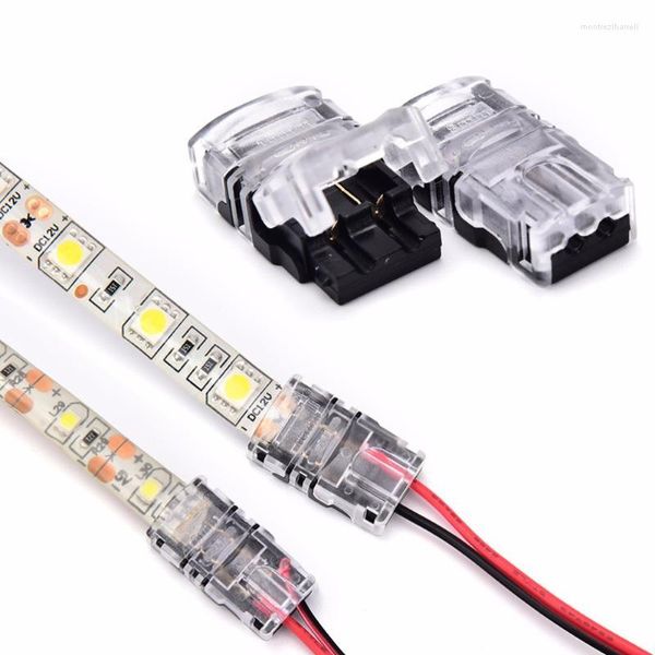 Accessori per l'illuminazione Impermeabile SMD 5630 LED Conduttore di collegamento luce a nastro 1 pz 2 pin Connettore da striscia a filo per 8 / 10 mm Colore singolo