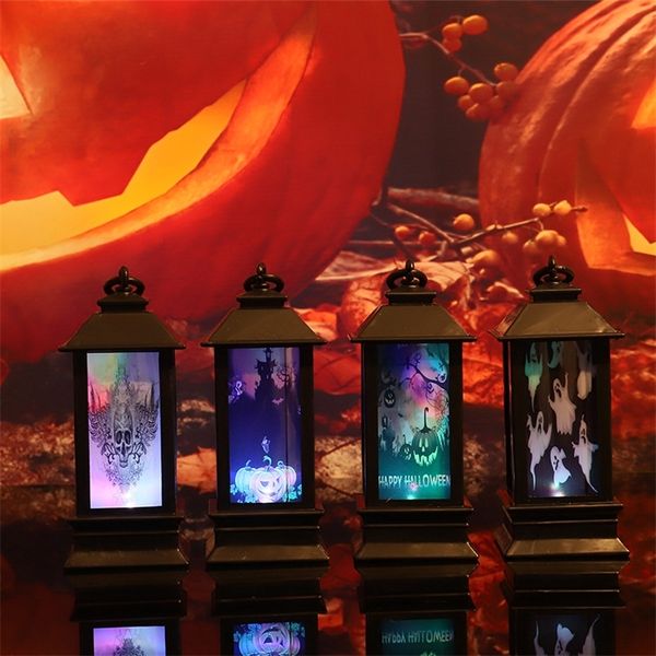 Altri articoli per feste per eventi Lanterna nera di Halloween Lampada a vento Fiamma Lampada a olio Lampada a lume di candela Fantasma Festival Desktop Glow Decor Happy Halloween Favore per bambini 220829