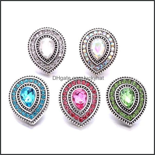 Tıkıklar kancalar Rhinestone Gadget CLASPS Su Damlası 18mm Snap Düğme Takılar için DIY Mücevher Bulguları Tedarikçiler Hediye DHSELLER2010 DHDL2