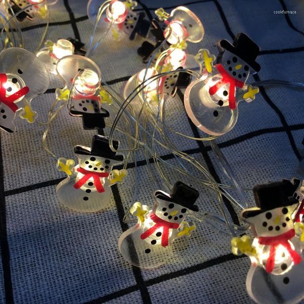 Decorazioni natalizie 2022 Decorazione Luci a LED Filo di rame Babbo Natale Snowman Tree String