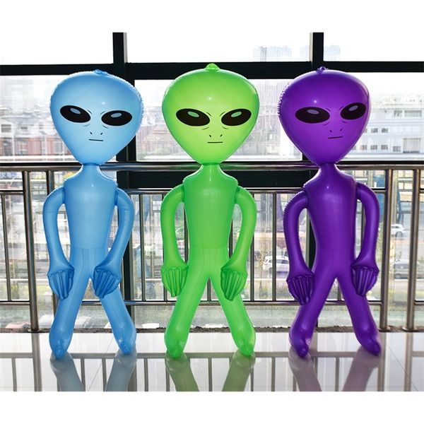 Другие мероприятия поставляют 90 -сантиметровые модели UFO Alien Model Green Purple Blue et Kids для взрослых надувные игрушки Хэллоуин Смешные косплеевые реквизиты НЛО.