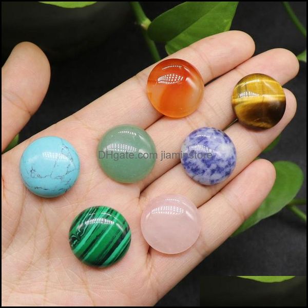 Steen 20 mm platte achterkant diverse losse stenen ronde vorm cab cabochons kralen voor sieraden maken groothandel droplevering 2021 Dhseller2010 Dhxm7