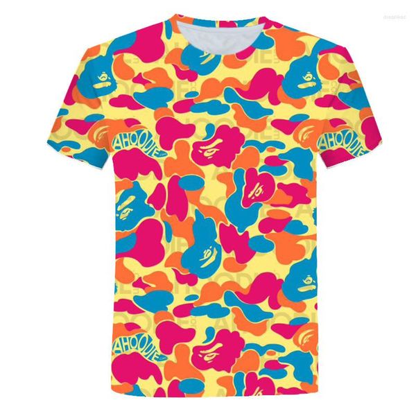 T-shirt da uomo 2022 Camouflage da uomo Stampa 3D Cool Style Military Fan Uniform T-shirt Casual Top manica corta