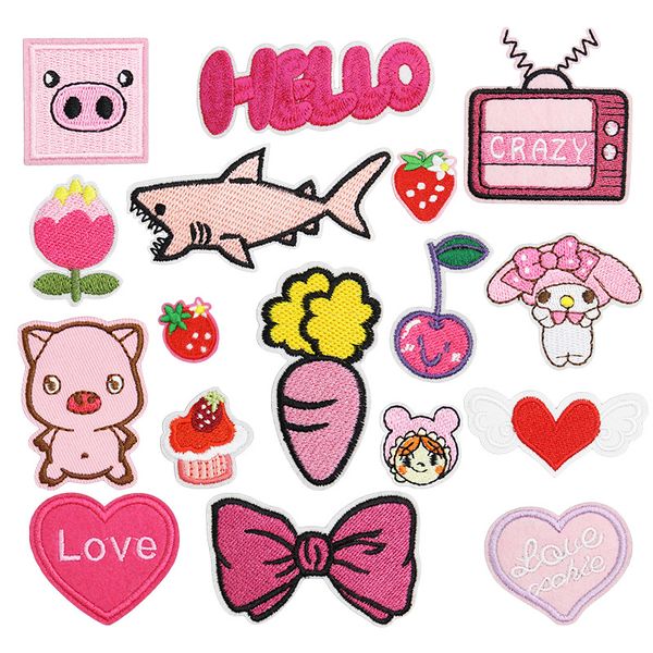 Notions Iron on Patches Ricamato Cucire su Super Cute Cartoon Anime Patch per bambini Abbigliamento Giacche Felpe