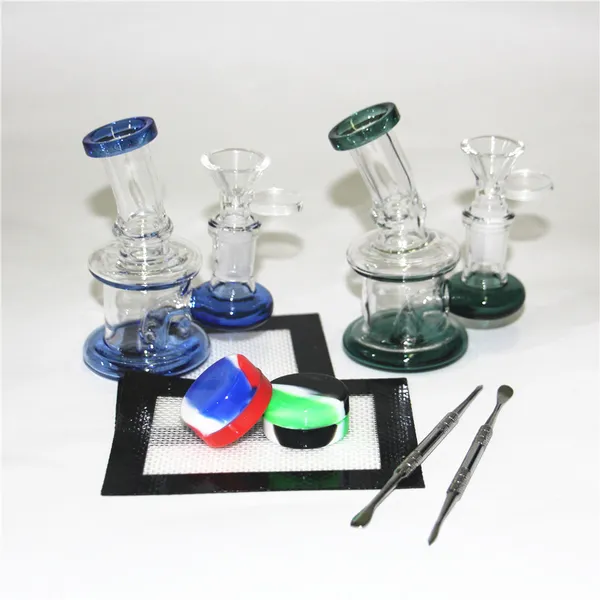 Bong in vetro rosa Narghilè Dab Rig Ciotola per pipa ad acqua Soffione doccia a nido d'ape Perc Bong Heady Mini Pipe Wax Oil Rigs Smoking Tubo piegato