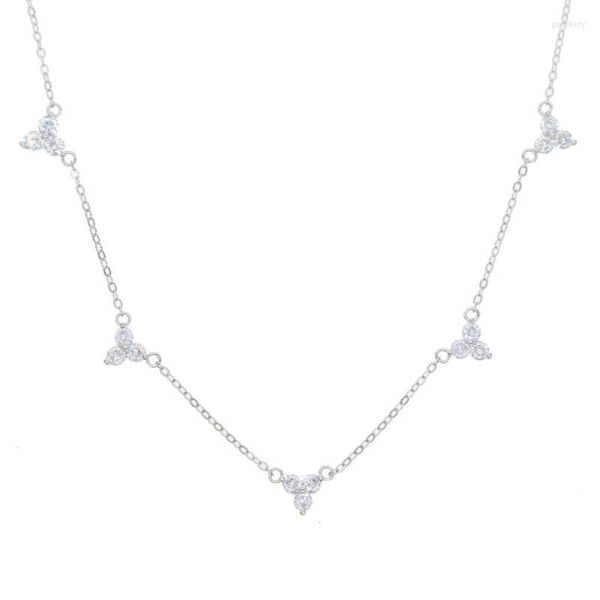 Ketten Hohe Qualität 5 Czs Lünette Cz Station Statement Frauen 100% 925 Sterling Silber 35 10 cm Choker Halskette Kette Black Friday