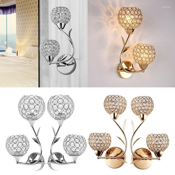 Lâmpada de parede Modern Decorative Crystal Lights Bedside SCENCE para decoração de casa DIY com lâmpada de soquete E26/E27 não incluída