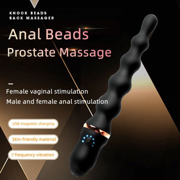 Articoli di bellezza Spina anale vibrante Massaggio prostatico Perline morbide in silicone Vibratori di testa Giocattoli sexy per adulti per coppie Prodotti porno gay
