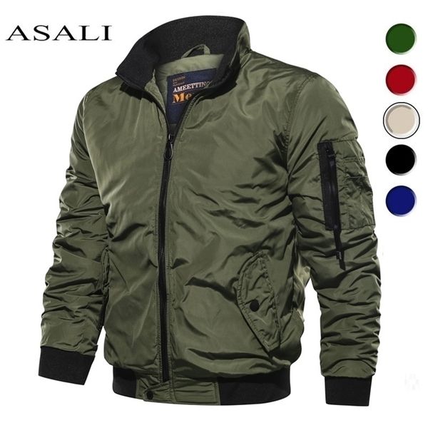 Мужские куртки, повседневные водонепроницаемые весенние куртки в стиле милитари, верхние пальто, мужская верхняя одежда, брендовая молния, тонкое пальто с воротником-стойкой 220829