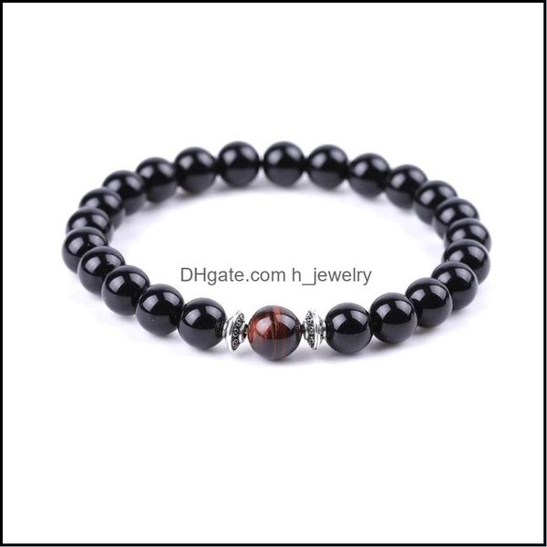 Charm Bracelets Männer Red Tiger Augenstein Armband Buddha Lotus Zauber handgefertigt 8mm Balck Perlen Armbänder Sommer Frauen Jude Dhseller2010 DHPQD