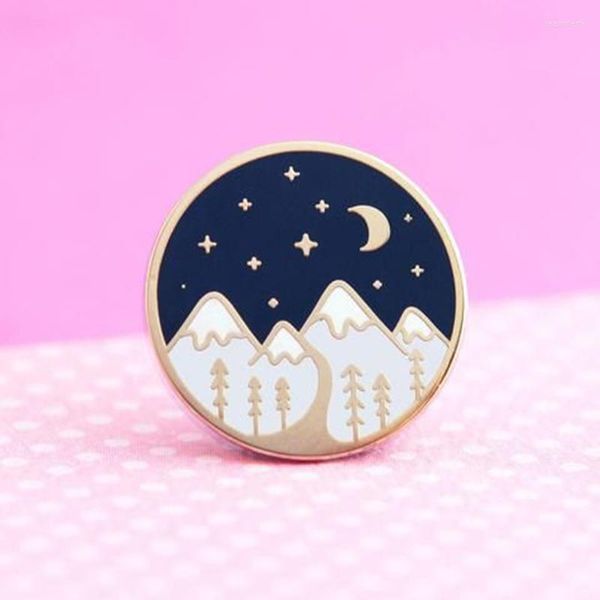 Broches artes criativas Night Walk Snow Mountain vista