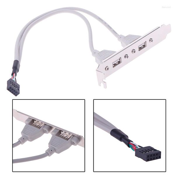 Computerkabel Header-Adapter 1 Stück 2 Port USB2.0 Rückwand-Erweiterungshalterung zum Motherboard USB