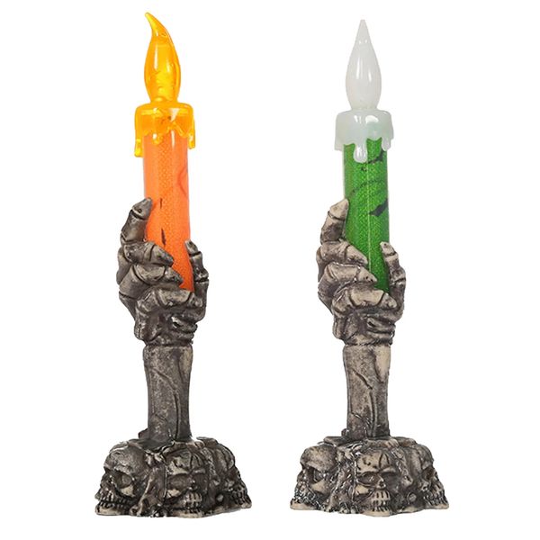 Articoli per feste Luci a LED di Halloween Teschio horror Fantasma con lampada a candela Decorazione per feste Happy Holloween per ornamenti di casa stregata