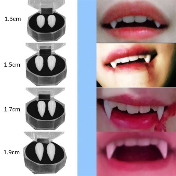 Altri articoli per feste per eventi 1Pairs 4 Size Denti Horror Costume di Halloween Puntelli Zanne Protesi Puntelli Cosplay Masquerade Decorazione per feste Denti finti 220829