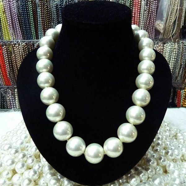 Catene Rare Enormi 8MM 10MM 12MM 14MM 20mm South Sea White Pearl Pearl Collana 18