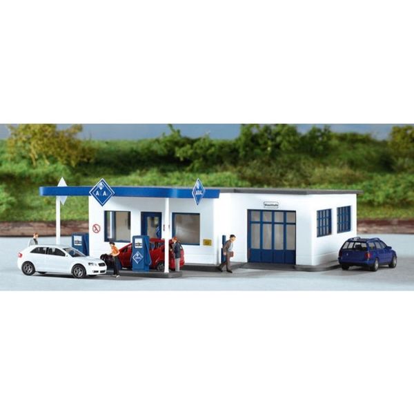 Architektur DIY Haus Maßstab 1:87 Legierung Simulation Auto Szene Tankstelle Sandtisch Statische Dekoration Kinderspielzeug Geschenk Sammlung Modell Auf Lager 220829