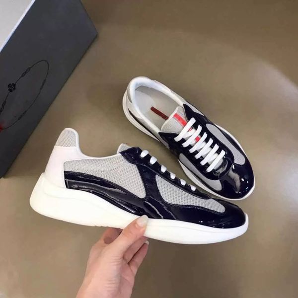 America Cup Light Florber Sole Sneakers Shoes Men Linea respirável Rossa esportes ao ar livre elegante Casual EU38-46 Shoebox 38-46