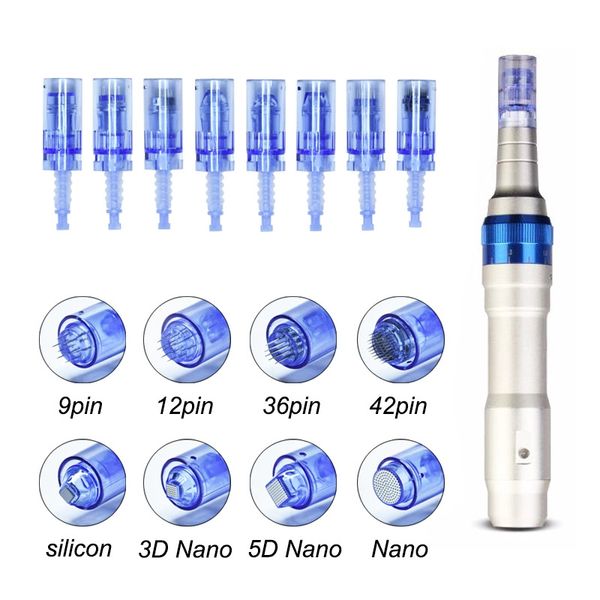 Dr. Pen Accessori Parti A6 Professionale Microneedling Wireless Derma Auto Pen Kit di strumenti per la cura della pelle per viso e corpo 5 cartucce 3 pezzi 16 pin 3 pezzi 36 pin