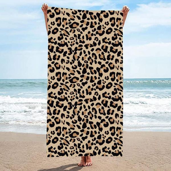 Asciugamano Telo Bagno Oversize Per Adulti In Microfibra Spiaggia Leopardata A Prova Di Sabbia Mano Rosa Chiaro