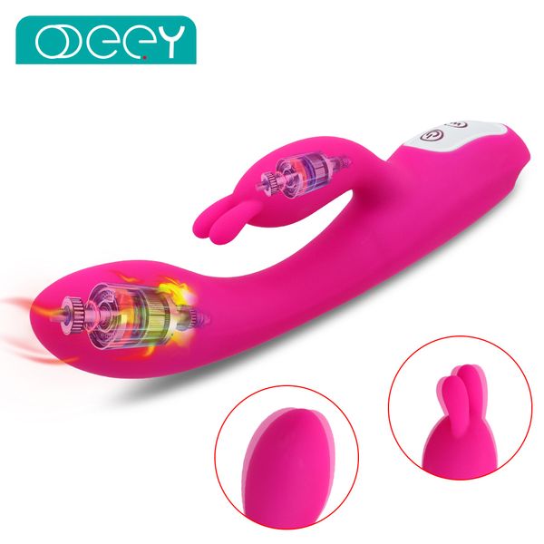 Itens de beleza clitam duplo motor coelho vibrador de silicone macio 360 Bendable Vaginal G Spot Spot Vibrador 10 Velocidade Massager adulto Produto sexy brinquedos