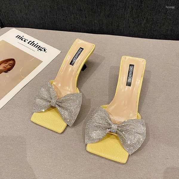 Sandali 2022 Summer Open Toe Style Butterfly Heels High's Rhinestone Dress Elegante Domanda Donna Spazza Solido