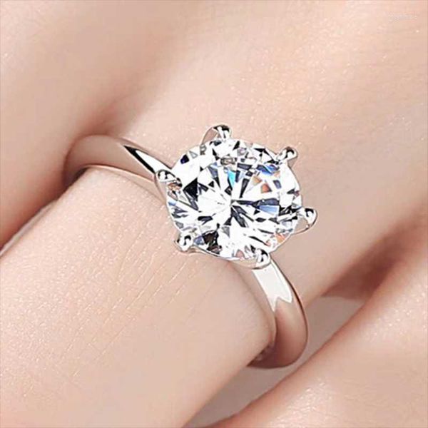 Fedi nuziali 2022 Design Moissanite glitterato Anello con diamanti Taglia regolabile Solitario per donna