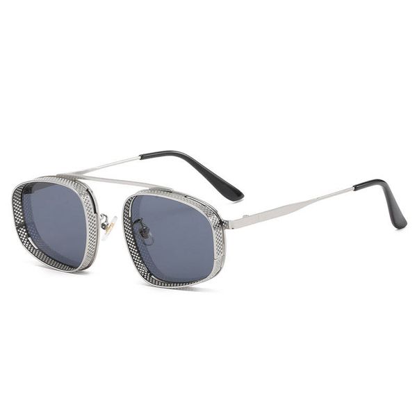 Modische Punk-Maschinen-Sonnenbrille, Metall-Sieb-Stil, schmale Unisex-Brille