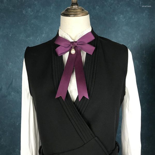 Bow Gine Original Elegant Court Court Style Strystone Tie Tie Brooch School ткань подает блузовые аксессуары для рубашки
