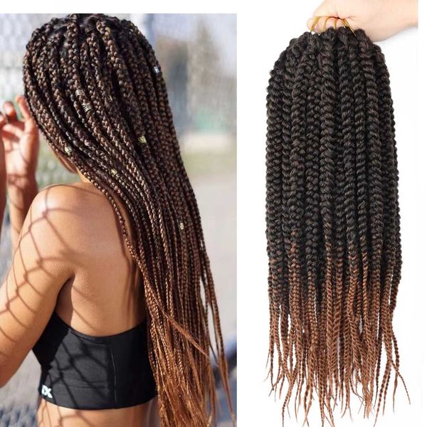 14 polegadas Caixa Tranças Crochê Cabelo Pré Loop Deusa Trança crochê para Mulheres Negras 80g/pçs Trança de Cabelo LS21