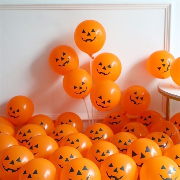 Andere Event-Partyzubehör 10 Stück Halloween-Kürbis-Latexballons Skelett Fledermaus Schwarze Katze Geist Heliumballon Halloween-Party Heimdekoration Kinderspielzeug 220829