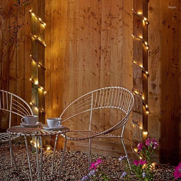 Saiten 100/200 LED Solar Light Outdoor Lampenhalle Lichter für Weihnachtsfeier Wasserdichte Fairy Garden Garland J2E7