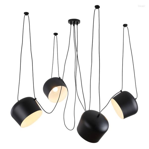 Kolye lambaları Dalış odası/restoranlar için modern örümcek endüstriyel davul ışıkları mutfak e27 fikstürleri led asma lambası