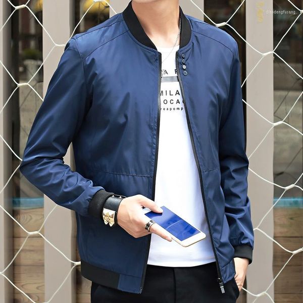 Jackets masculinos 2022 coreano Casual Men Spring Autumn Stand Stand Collar Slim Fino Color Solid Color Grande 4xl Red Zip Up