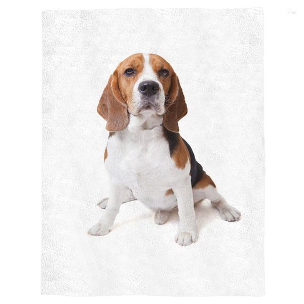 Decken mit Tiermotiv, niedlicher Hund, Beagle, braun, Frühling und Herbst, weiche Flanelldecke, Büro, Siesta, Schlafsofa