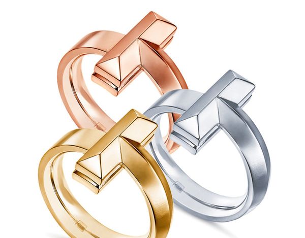 T Серебряное ювелирное кольцо кольцо роскошного стиля T-типа голые мужские и женские универсальные пары IFF Кольцо головного убора